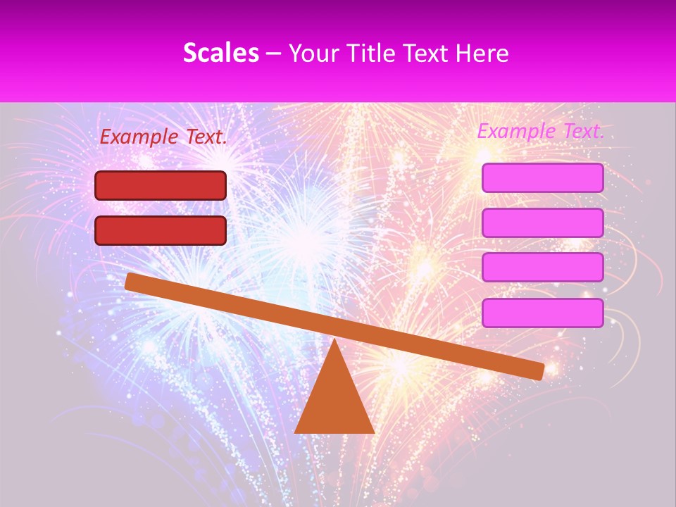 A Colorful Fireworks Display On A Black Background PowerPoint Template