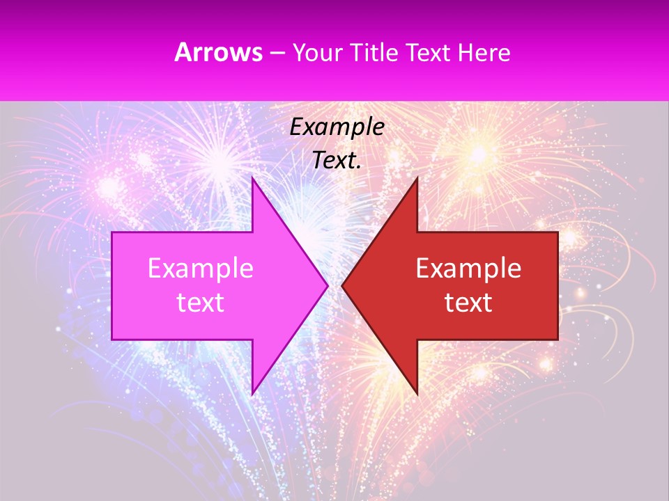 A Colorful Fireworks Display On A Black Background PowerPoint Template
