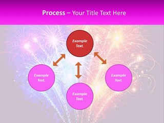A Colorful Fireworks Display On A Black Background PowerPoint Template