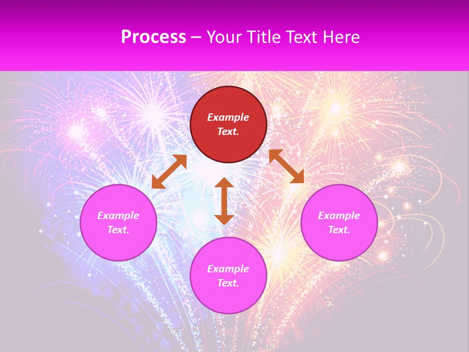 A Colorful Fireworks Display On A Black Background PowerPoint Template