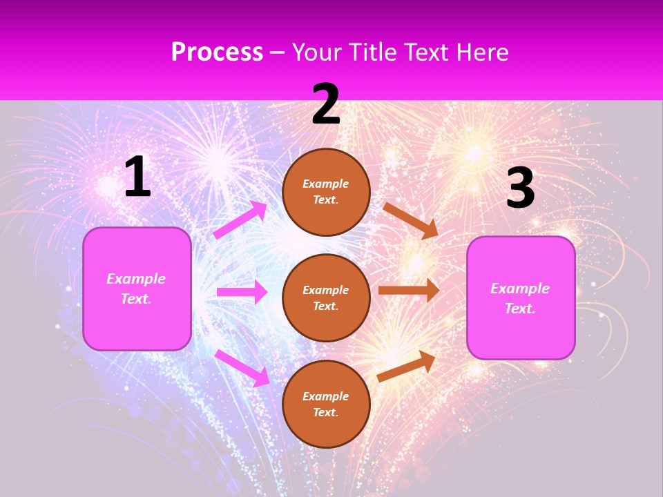 A Colorful Fireworks Display On A Black Background PowerPoint Template