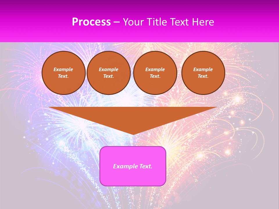 A Colorful Fireworks Display On A Black Background PowerPoint Template