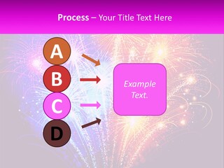 A Colorful Fireworks Display On A Black Background PowerPoint Template