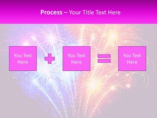 A Colorful Fireworks Display On A Black Background PowerPoint Template