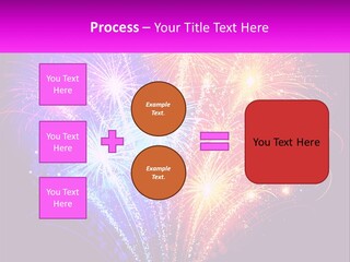 A Colorful Fireworks Display On A Black Background PowerPoint Template