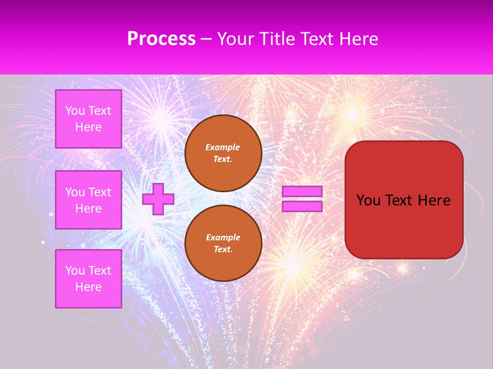 A Colorful Fireworks Display On A Black Background PowerPoint Template