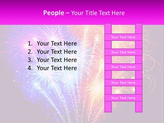 A Colorful Fireworks Display On A Black Background PowerPoint Template