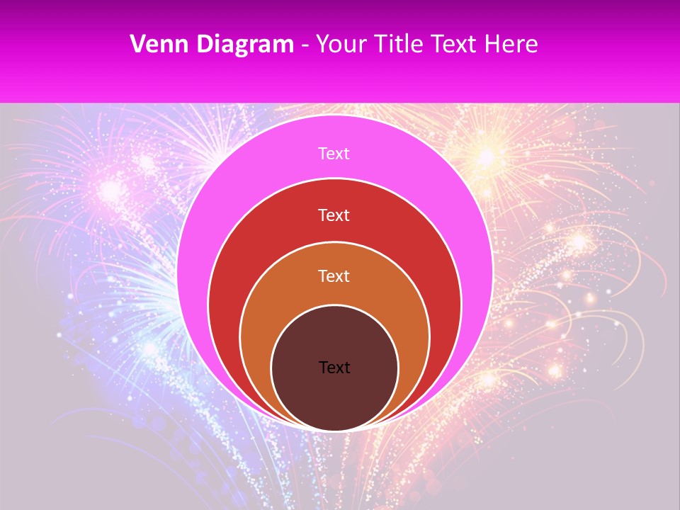 A Colorful Fireworks Display On A Black Background PowerPoint Template