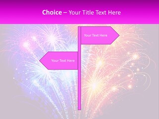 A Colorful Fireworks Display On A Black Background PowerPoint Template