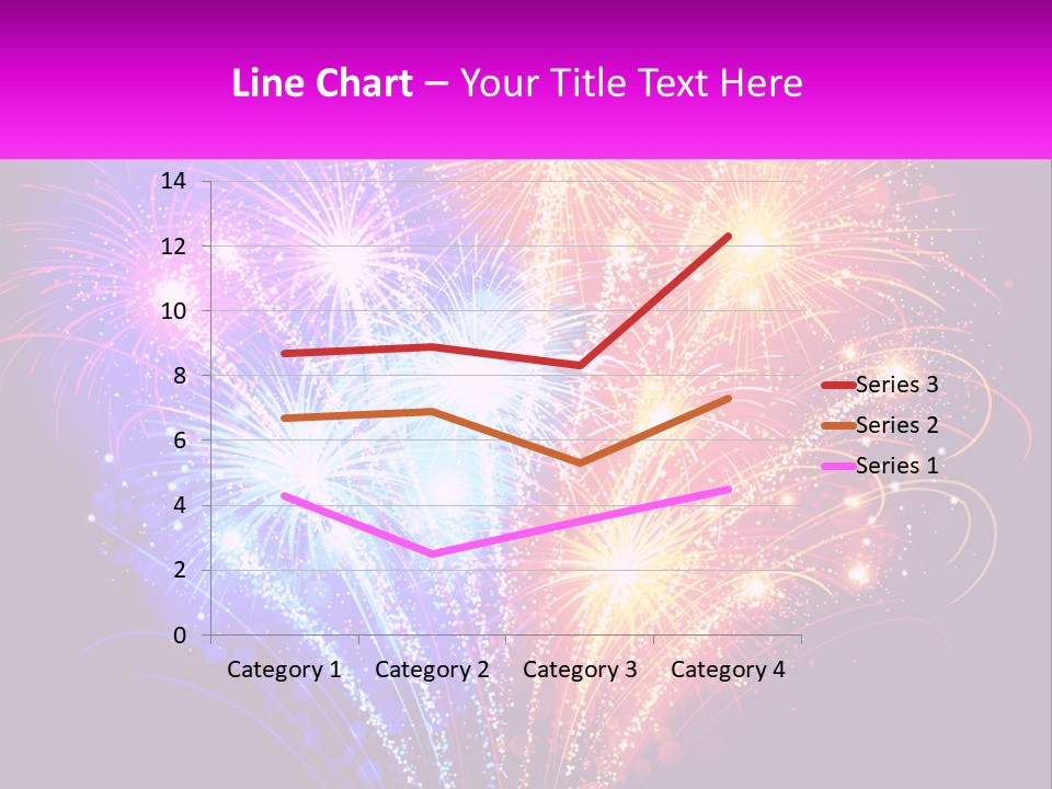 A Colorful Fireworks Display On A Black Background PowerPoint Template