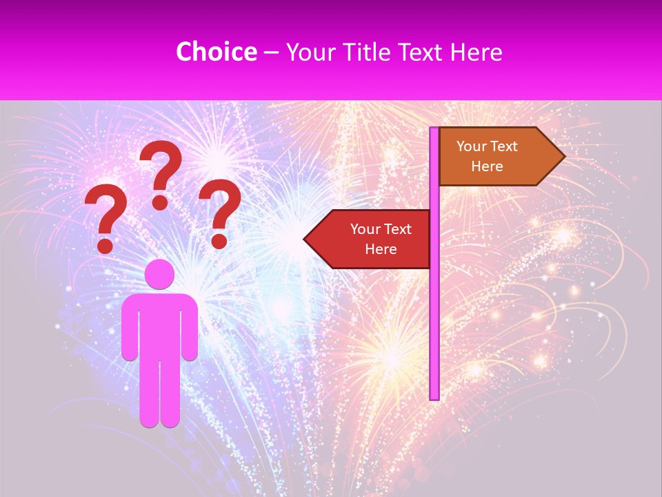 A Colorful Fireworks Display On A Black Background PowerPoint Template