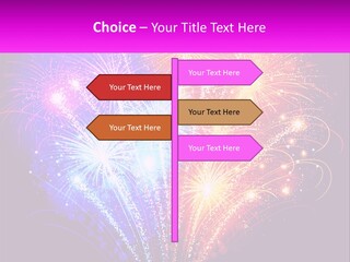 A Colorful Fireworks Display On A Black Background PowerPoint Template