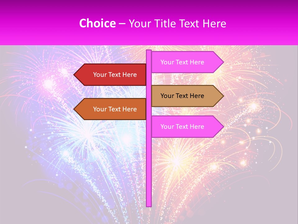 A Colorful Fireworks Display On A Black Background PowerPoint Template