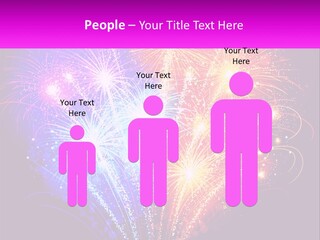 A Colorful Fireworks Display On A Black Background PowerPoint Template