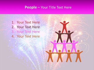 A Colorful Fireworks Display On A Black Background PowerPoint Template