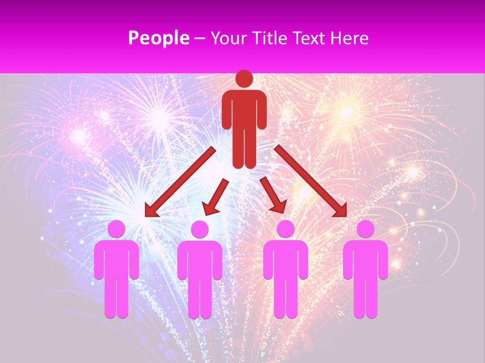 A Colorful Fireworks Display On A Black Background PowerPoint Template