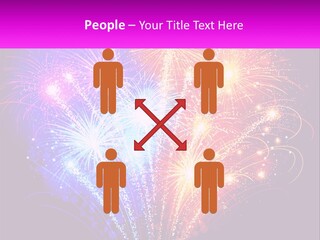 A Colorful Fireworks Display On A Black Background PowerPoint Template