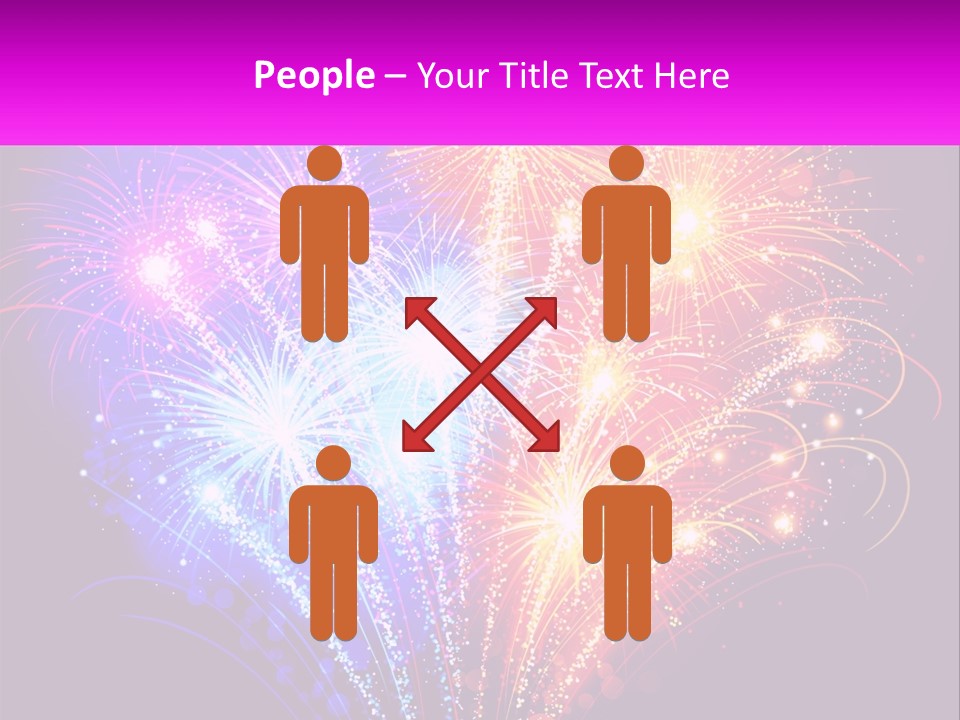 A Colorful Fireworks Display On A Black Background PowerPoint Template