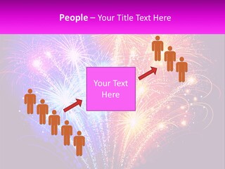 A Colorful Fireworks Display On A Black Background PowerPoint Template