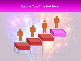 A Colorful Fireworks Display On A Black Background PowerPoint Template