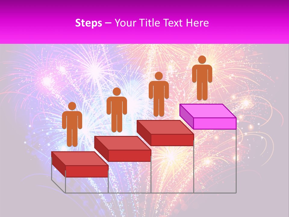 A Colorful Fireworks Display On A Black Background PowerPoint Template