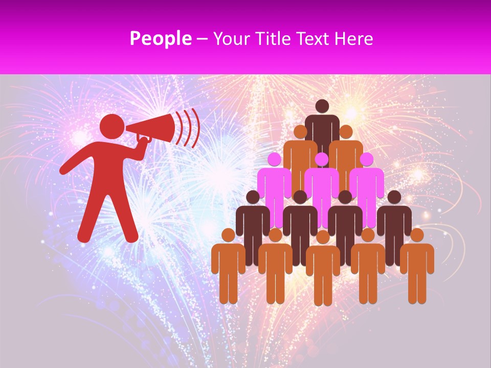 A Colorful Fireworks Display On A Black Background PowerPoint Template