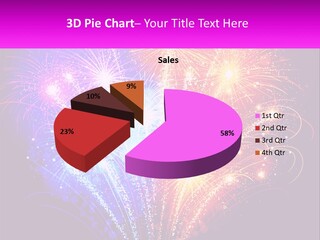 A Colorful Fireworks Display On A Black Background PowerPoint Template