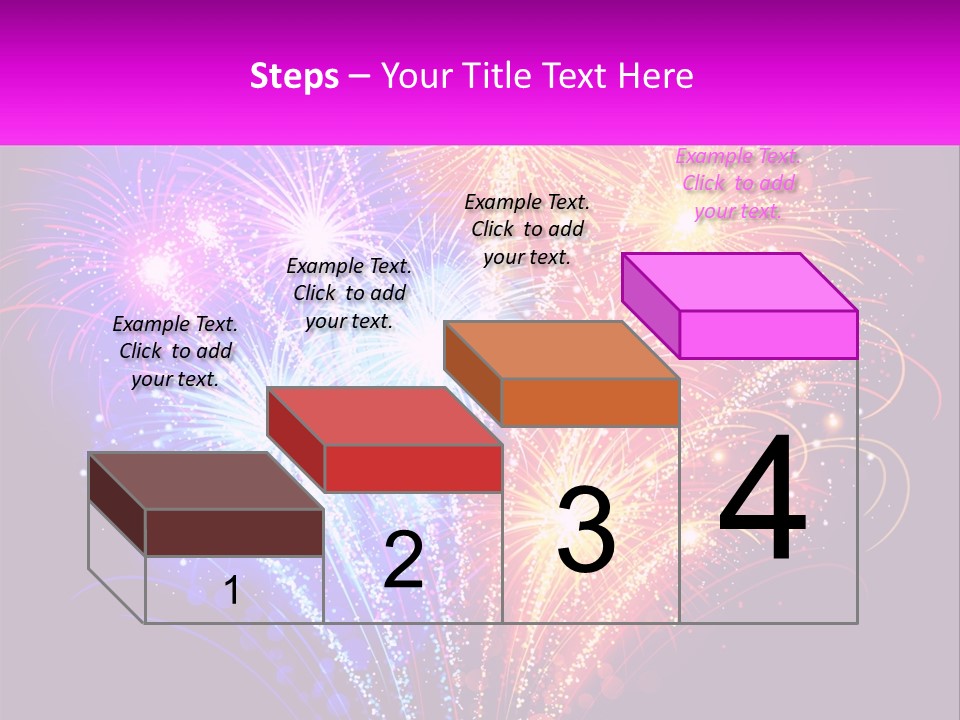 A Colorful Fireworks Display On A Black Background PowerPoint Template