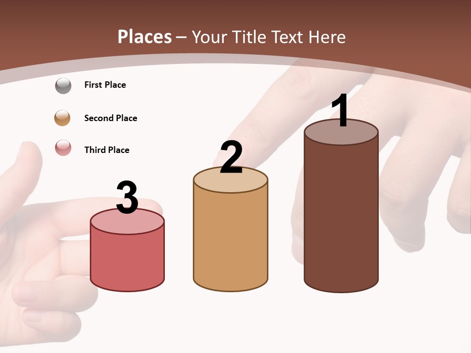 Two Hands Reaching For Each Other In Front Of A Brown Background PowerPoint Template