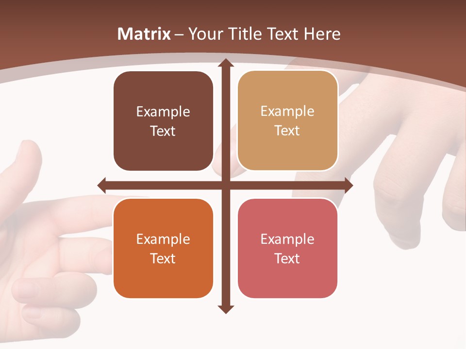 Two Hands Reaching For Each Other In Front Of A Brown Background PowerPoint Template