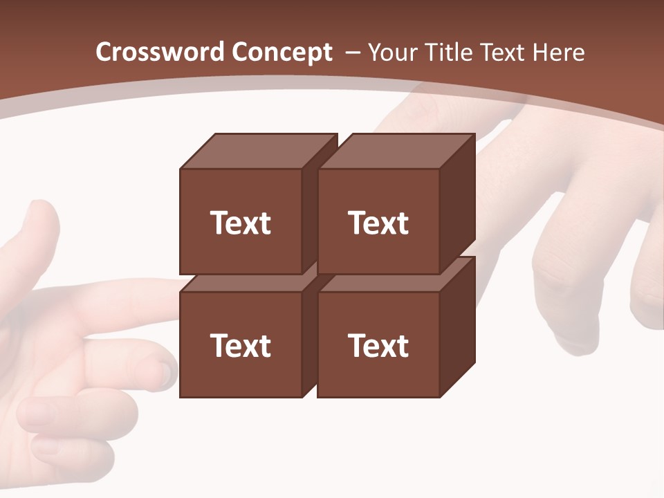 Two Hands Reaching For Each Other In Front Of A Brown Background PowerPoint Template