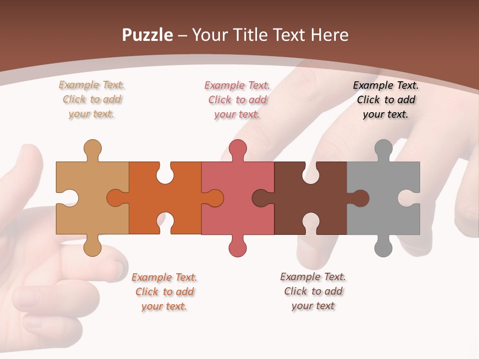 Two Hands Reaching For Each Other In Front Of A Brown Background PowerPoint Template