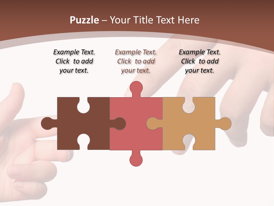 Two Hands Reaching For Each Other In Front Of A Brown Background PowerPoint Template