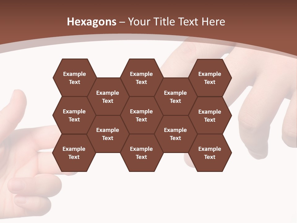 Two Hands Reaching For Each Other In Front Of A Brown Background PowerPoint Template