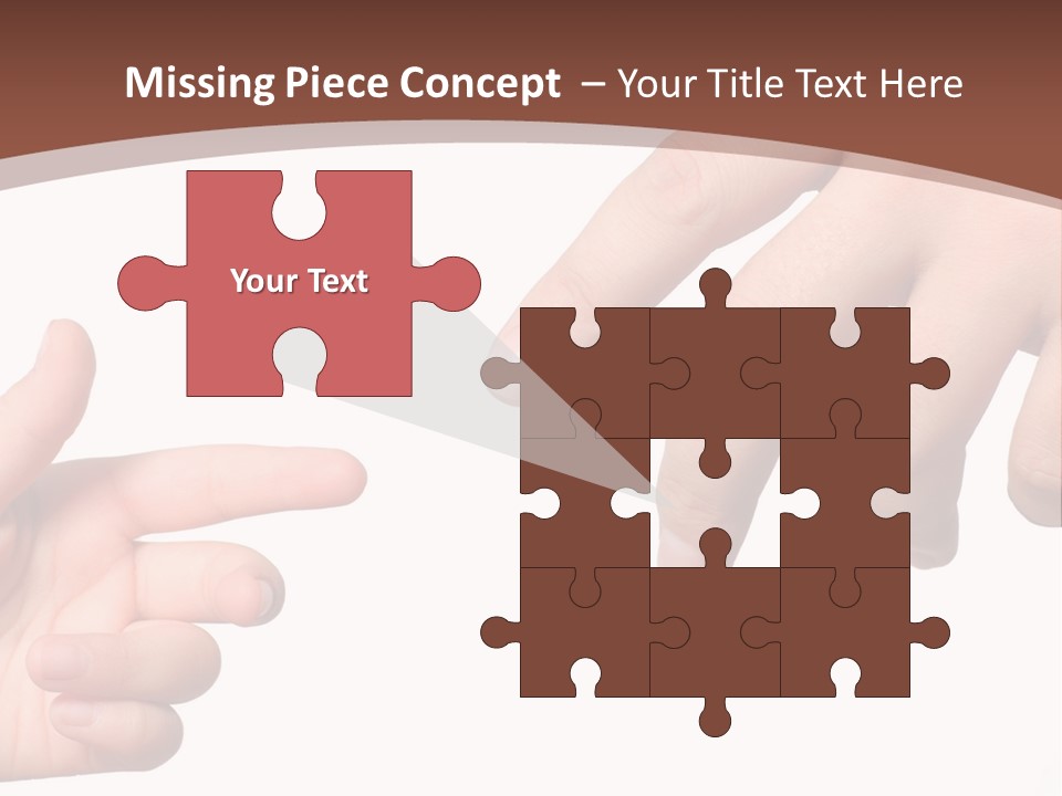 Two Hands Reaching For Each Other In Front Of A Brown Background PowerPoint Template