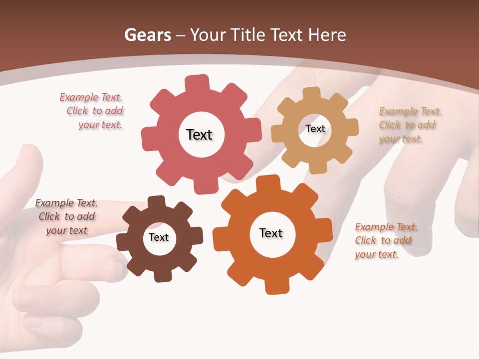 Two Hands Reaching For Each Other In Front Of A Brown Background PowerPoint Template