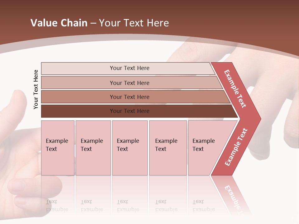 Two Hands Reaching For Each Other In Front Of A Brown Background PowerPoint Template