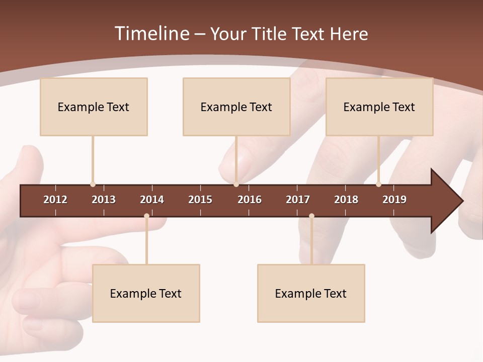 Two Hands Reaching For Each Other In Front Of A Brown Background PowerPoint Template
