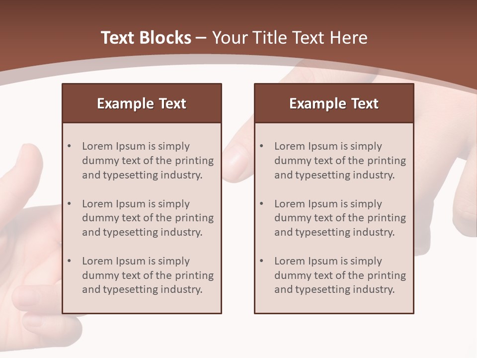 Two Hands Reaching For Each Other In Front Of A Brown Background PowerPoint Template