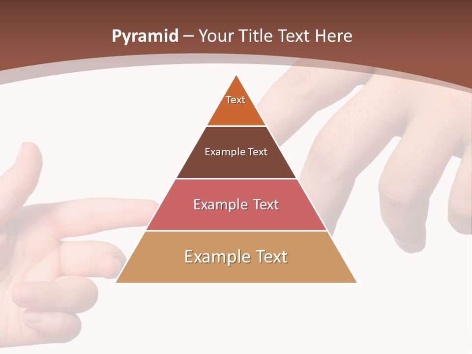 Two Hands Reaching For Each Other In Front Of A Brown Background PowerPoint Template