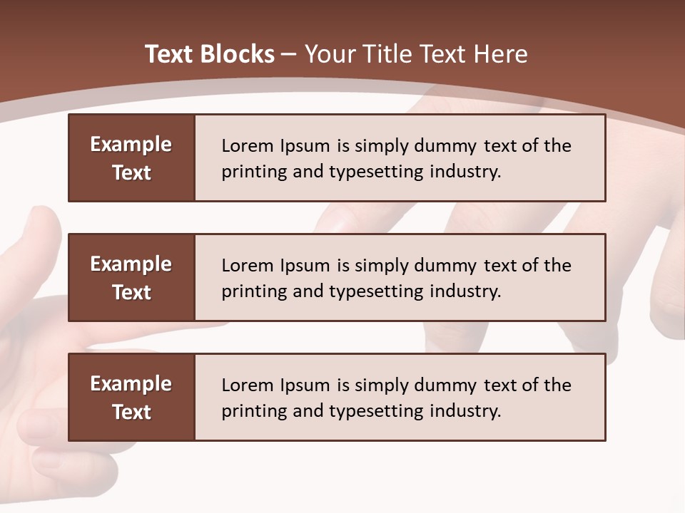 Two Hands Reaching For Each Other In Front Of A Brown Background PowerPoint Template