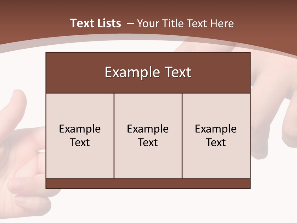 Two Hands Reaching For Each Other In Front Of A Brown Background PowerPoint Template