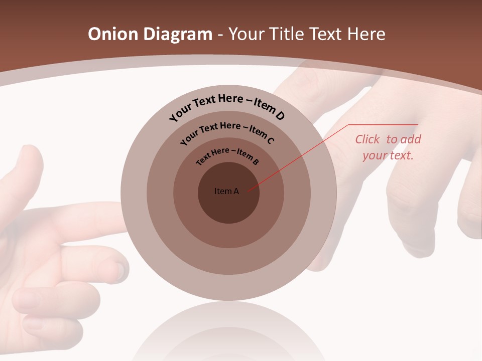 Two Hands Reaching For Each Other In Front Of A Brown Background PowerPoint Template