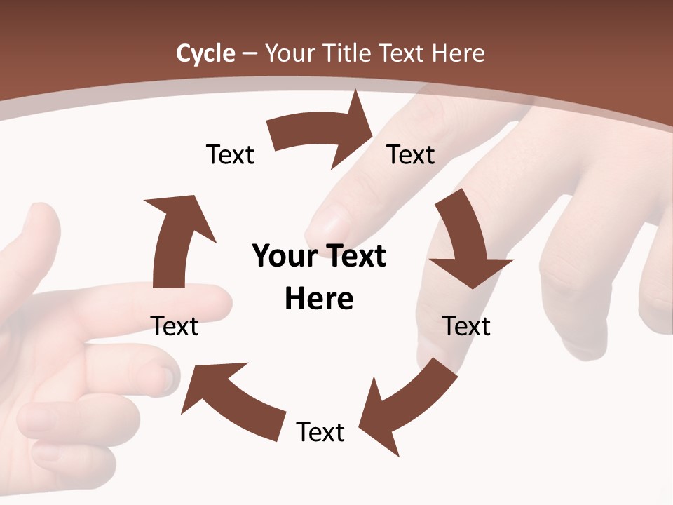 Two Hands Reaching For Each Other In Front Of A Brown Background PowerPoint Template