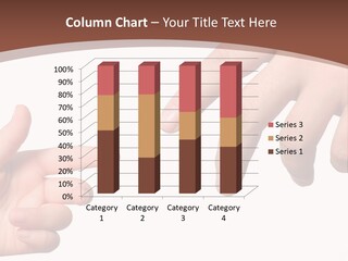 Two Hands Reaching For Each Other In Front Of A Brown Background PowerPoint Template