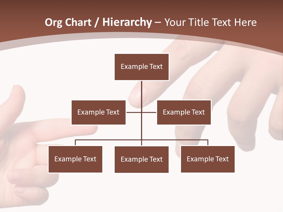 Two Hands Reaching For Each Other In Front Of A Brown Background PowerPoint Template