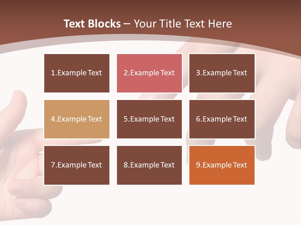 Two Hands Reaching For Each Other In Front Of A Brown Background PowerPoint Template