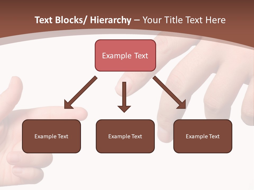 Two Hands Reaching For Each Other In Front Of A Brown Background PowerPoint Template