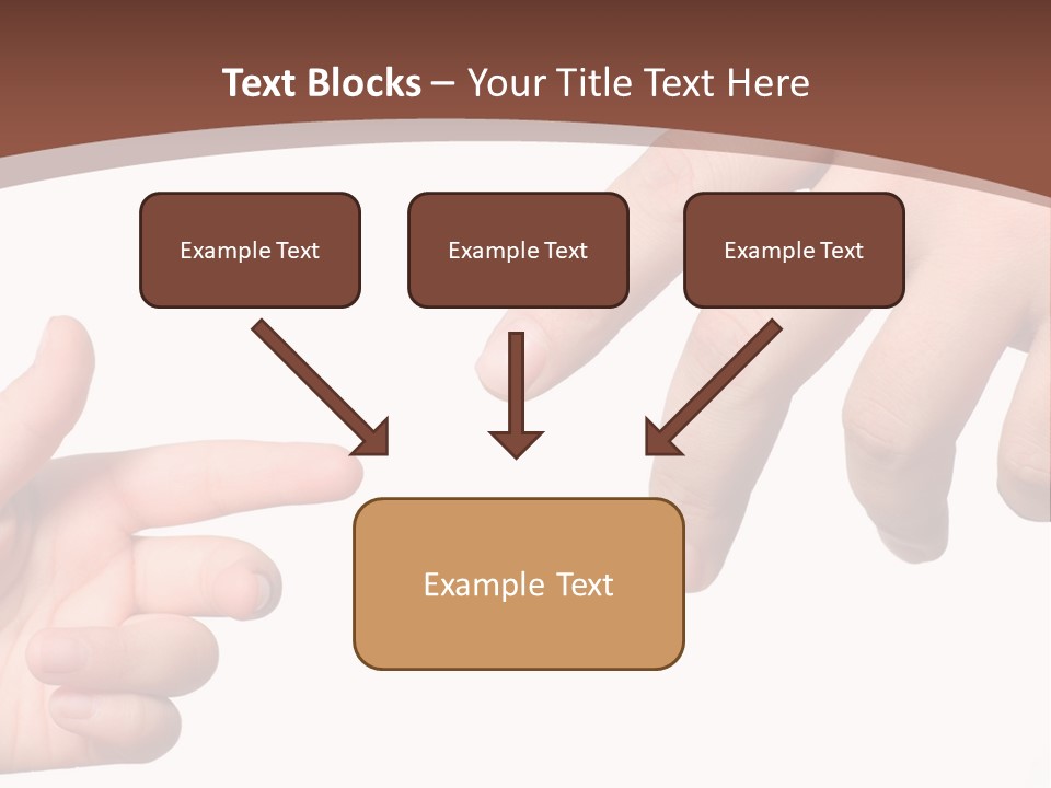 Two Hands Reaching For Each Other In Front Of A Brown Background PowerPoint Template