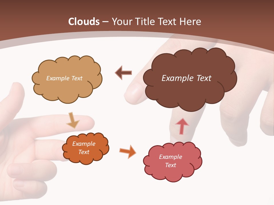 Two Hands Reaching For Each Other In Front Of A Brown Background PowerPoint Template